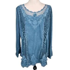 Pretty Angel Corset Lace Sides Fairy Romantic Whimsical Victorian Blouse Sz XL